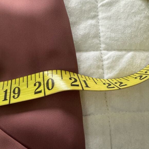 LACADEMIE Womens Shirt Dress Mauve Satin Maxi Belted Quiet Luxury Minimalist S - Picture 12 of 15